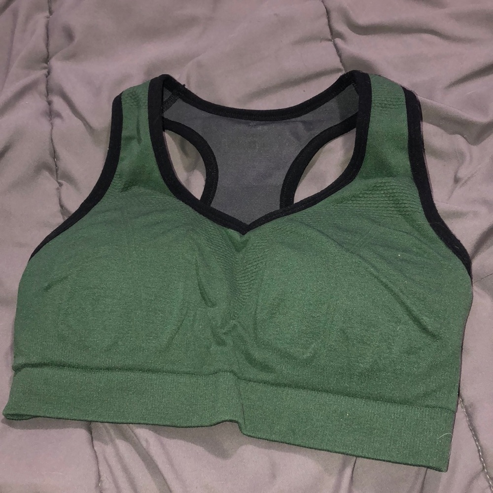 Green sports bra